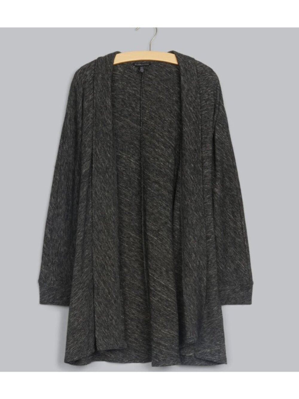 Eileen Fisher Organic Cotton & Wool Bias Twist Jacket Dark Grey Size M